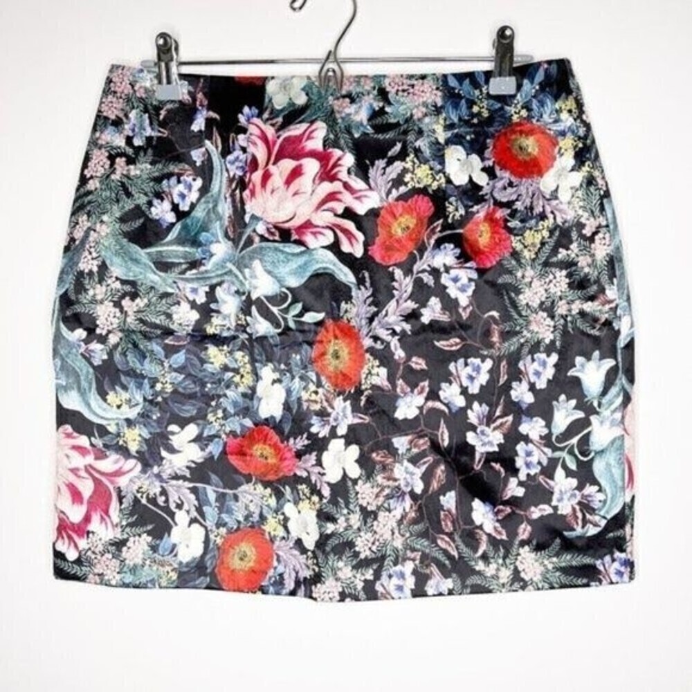 MINKPINK Botanical Floral Satin Mini Skirt